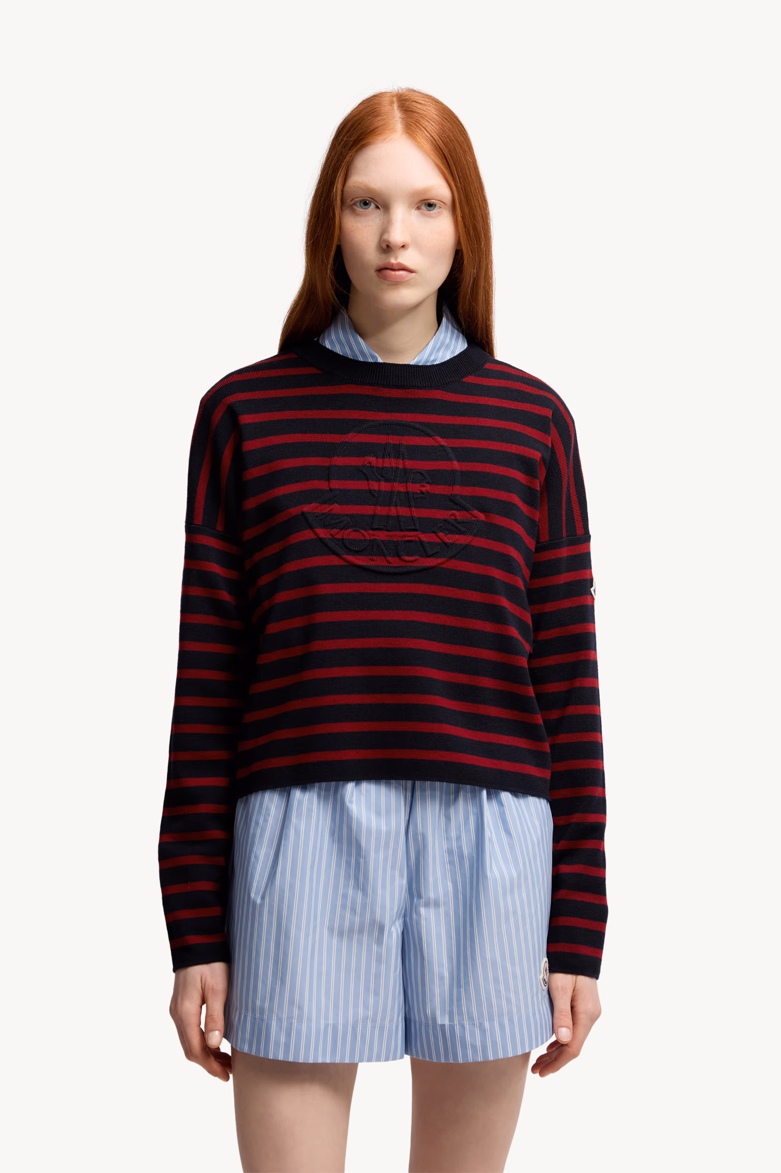 Striped Wool Sweater Women Blue & Red Moncler 3